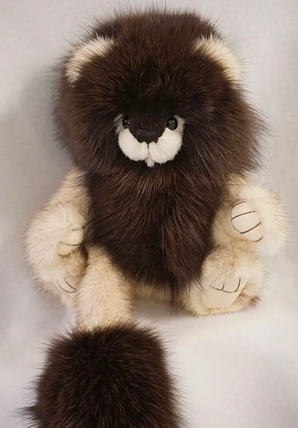 Natural Fox & Mink Fur Lion by DiBears - Diana Watts - Bear Pile