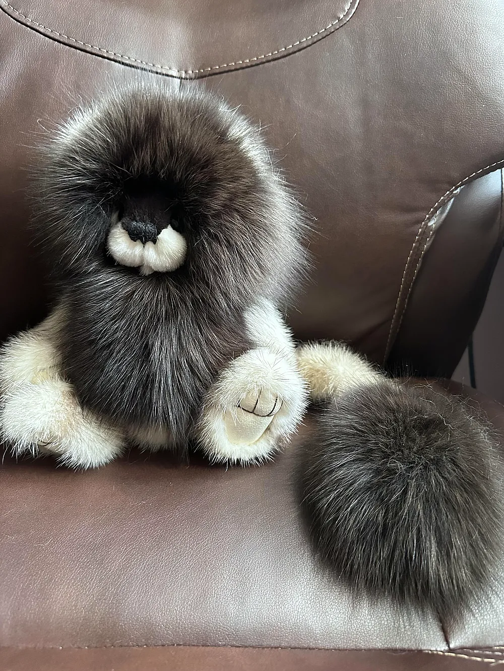 Natural Fox & Mink Fur Lion by DiBears - Diana Watts - Bear Pile