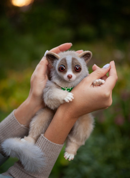 SOLD Custom order Bush Baby by Hanna Tretiak - Bear Pile