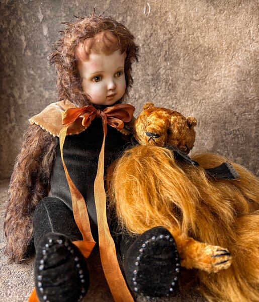 Teddy doll and bear by Tatiana Saveleva - Bear Pile