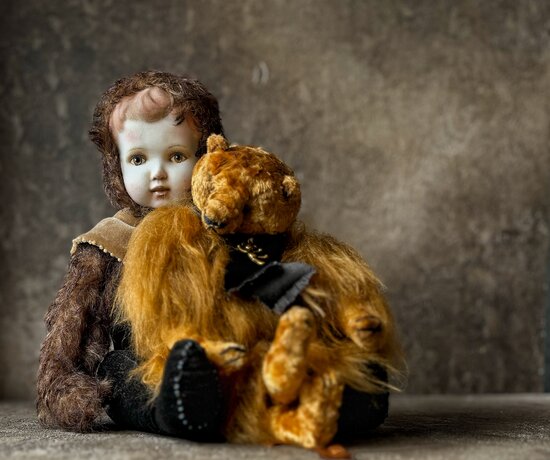 Teddy doll and bear by Tatiana Saveleva - Bear Pile