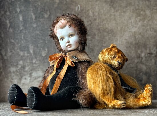Teddy doll and bear by Tatiana Saveleva Bear Pile
