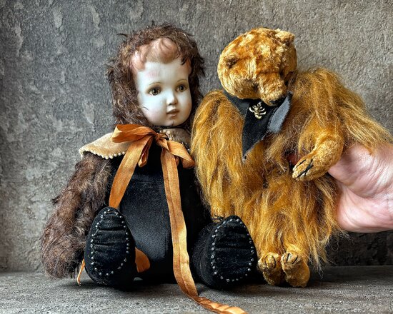 Teddy doll and bear by Tatiana Saveleva Bear Pile