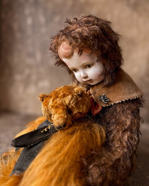 Teddy doll and bear by Tatiana Saveleva - Bear Pile