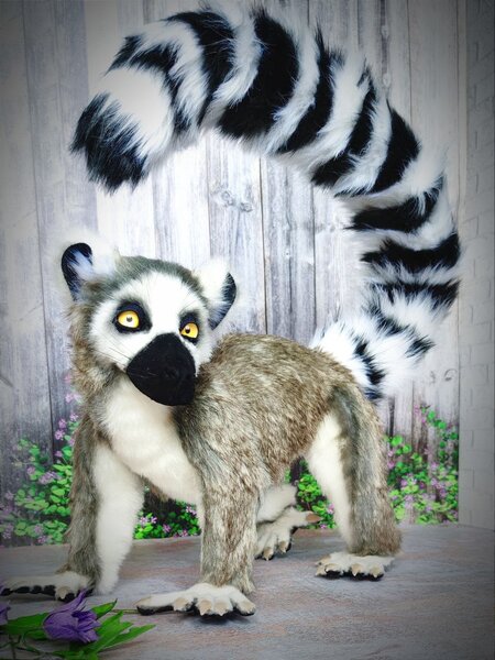 ASTM Realistic Stuffed Animal Soft Plush Ring Tailed Lemur Toy China