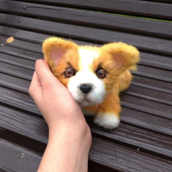 realistic stuffed corgi