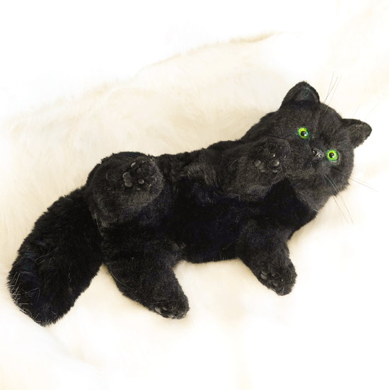realistic stuffed black cat