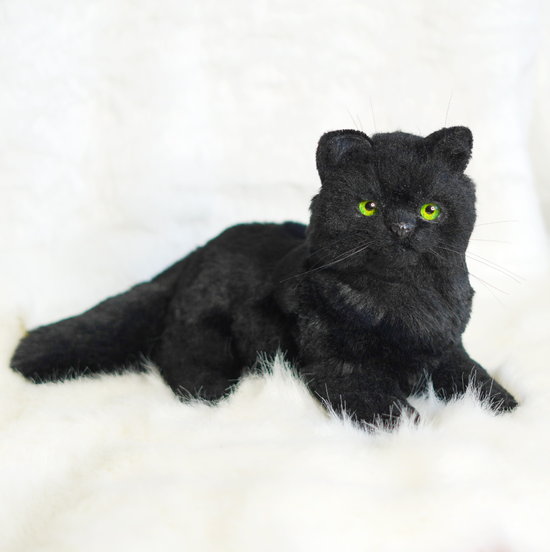 stuffed black cat realistic