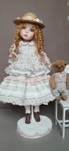 Teddy bear and Doll Polina by Tatiana Mironova Bear Pile