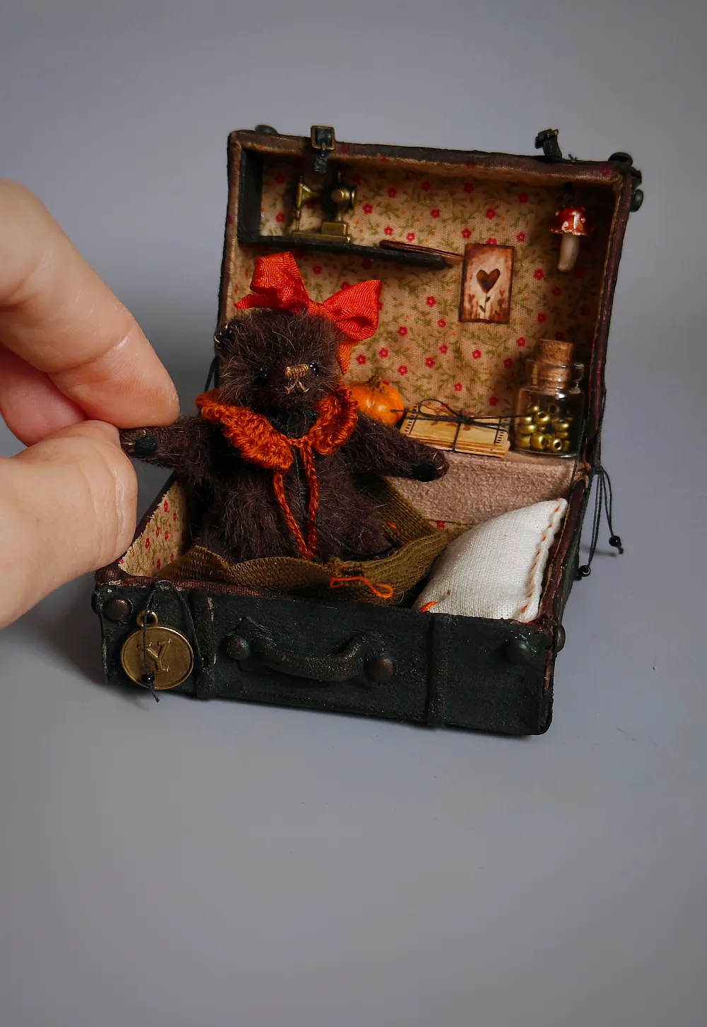 Mini bear in suitcase by Koshcheeva Anna - Bear Pile