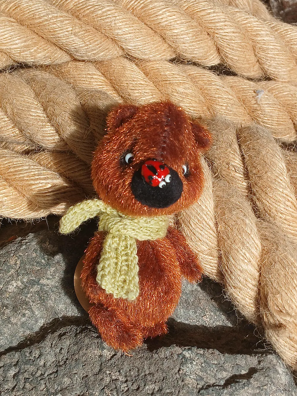 Cute fluffy teddy bear Lady bug's Friend by tashkasbears - Bear Pile