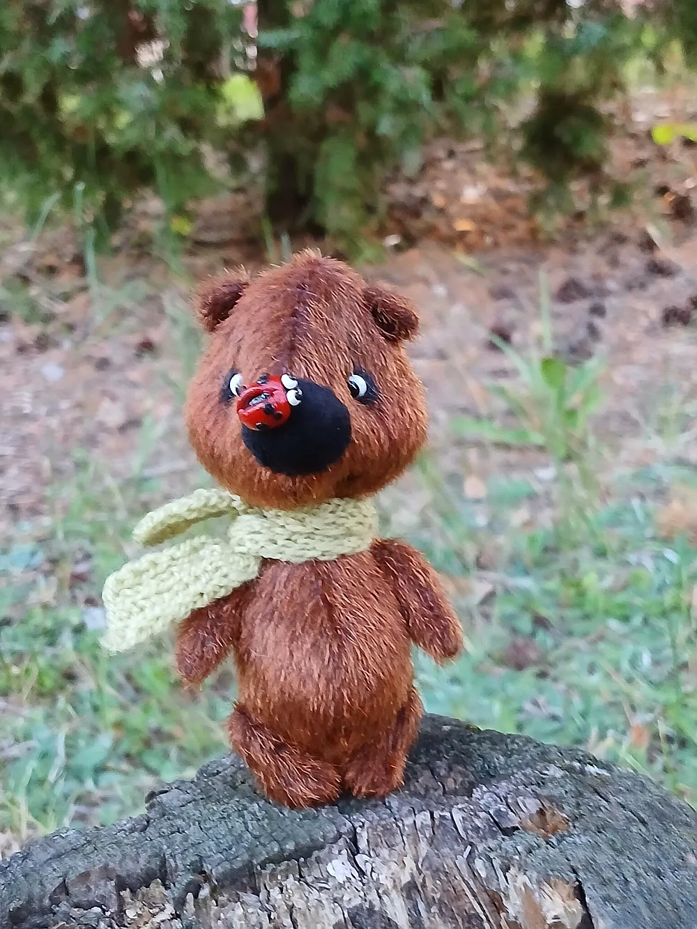 Cute fluffy teddy bear Lady bug's Friend by tashkasbears - Bear Pile