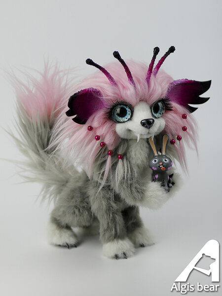 Baby Monster Shannon and Bunny by Algirdas Mazgelis - Bear Pile