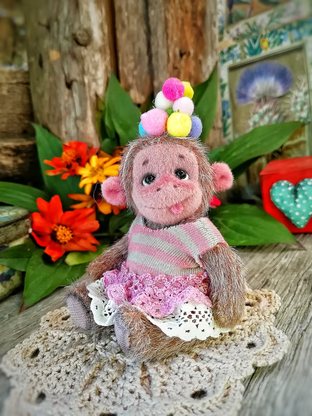 読書好きなお猿ちゃん アーティストベア モンキー アーティストベア ハンドメイド Monkey Pop by Olga Maslova - Bear Pile